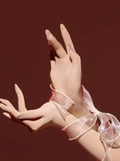 Accessoires de lingerie Costumes sexy Soirée Lavande Lycra Spandex Gants Fibre acrylique Gants de couleur unie