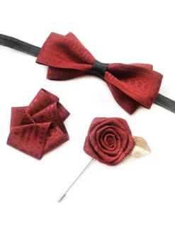 Accessoires Homme Classique Polyester Jacquard Rouge