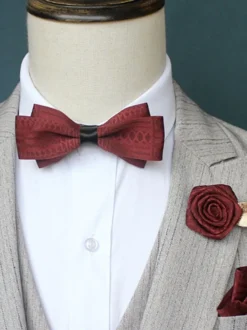 Accessoires Homme Classique Polyester Jacquard Rouge
