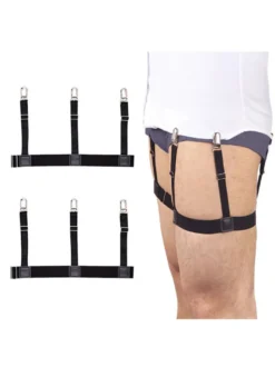 Accessoires Homme Détails Métalliques Classiques Polyester Métallisé Pull Out Noir
