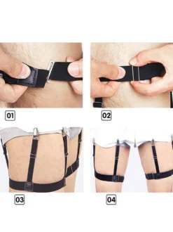 Accessoires Homme Détails Métalliques Classiques Polyester Métallisé Pull Out Noir