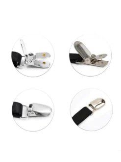 Accessoires Homme Détails Métalliques Classiques Polyester Métallisé Pull Out Noir