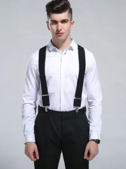 Accessoires Homme Détails Métalliques Classiques Polyester Métallisé Pull Out Noir