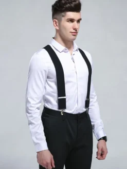 Accessoires Homme Détails Métalliques Classiques Polyester Métallisé Pull Out Noir