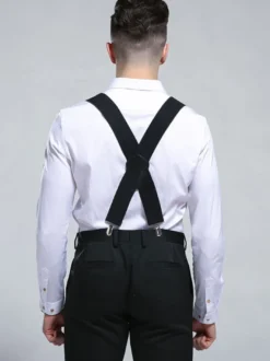 Accessoires Homme Détails Métalliques Classiques Polyester Métallisé Pull Out Noir