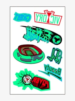 Autocollant Tatouage Football Accessoires De Sport Vert 10 Pièces