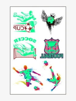 Autocollant Tatouage Football Accessoires De Sport Vert 10 Pièces