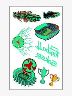 Autocollant Tatouage Football Accessoires De Sport Vert 10 Pièces