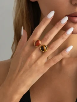 Bagues en résine synthétique pour adultes style streetwear bijoux géométriques vintage