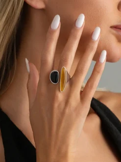 Bagues en résine synthétique pour adultes style streetwear bijoux géométriques vintage