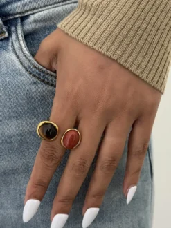 Bagues en résine synthétique pour adultes style streetwear bijoux géométriques vintage
