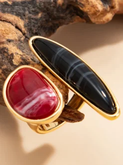 Bagues en résine synthétique pour adultes style streetwear bijoux géométriques vintage