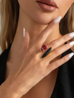 Bagues en résine synthétique pour adultes style streetwear bijoux géométriques vintage