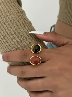 Bagues en résine synthétique pour adultes style streetwear bijoux géométriques vintage