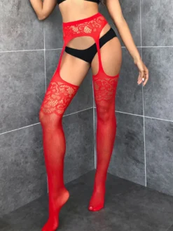 Bas Collant Femme Creusant Lingerie Sexy Coupe Cintrée Unicolore