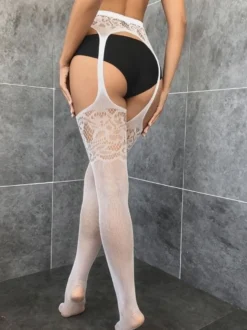 Bas Collant Femme Creusant Lingerie Sexy Coupe Cintrée Unicolore