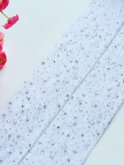 Bas Collants Femmes en Paillettes Transparentes Creusants Taille Haute Unicolore Sexy Bas Autofixants
