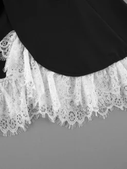 Blazer à bordure en dentelle et fermeture à un bouton pour femme 2026