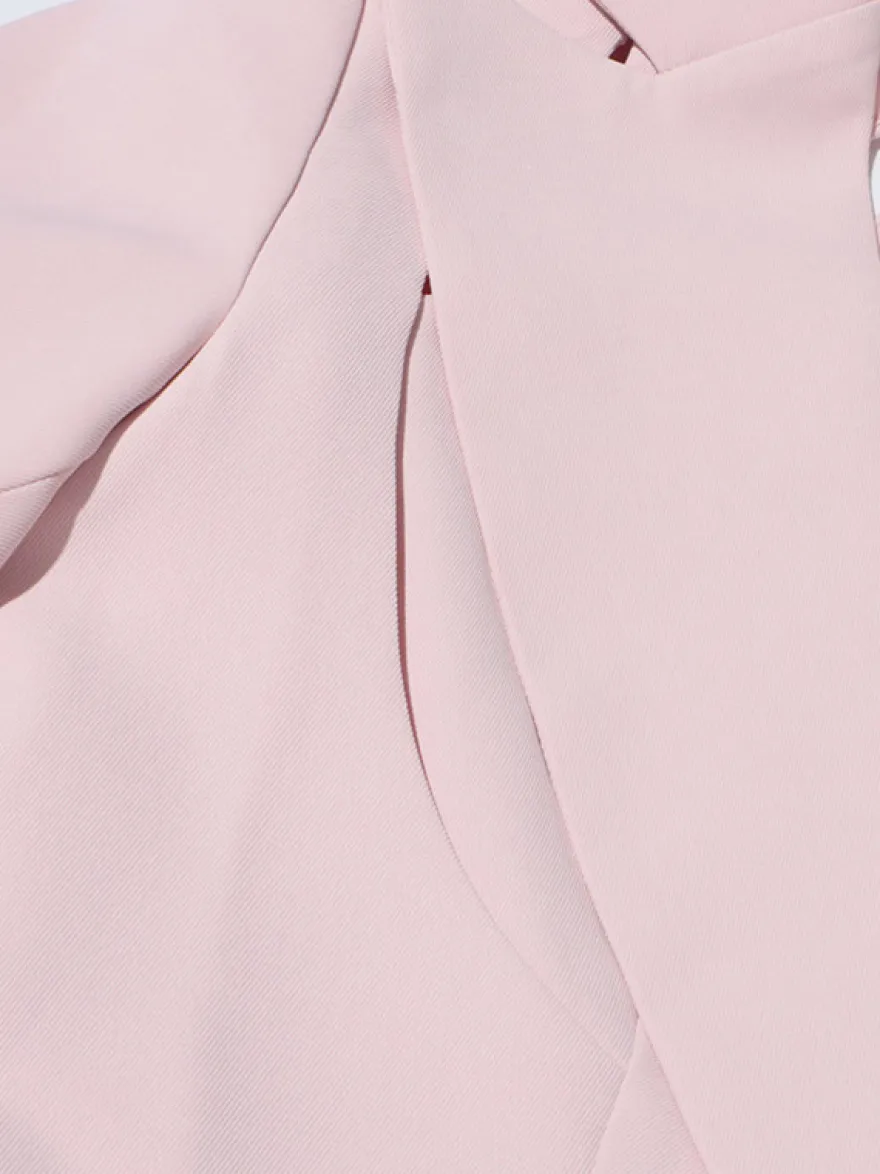 Blazer chic à manches longues découpées pour femme