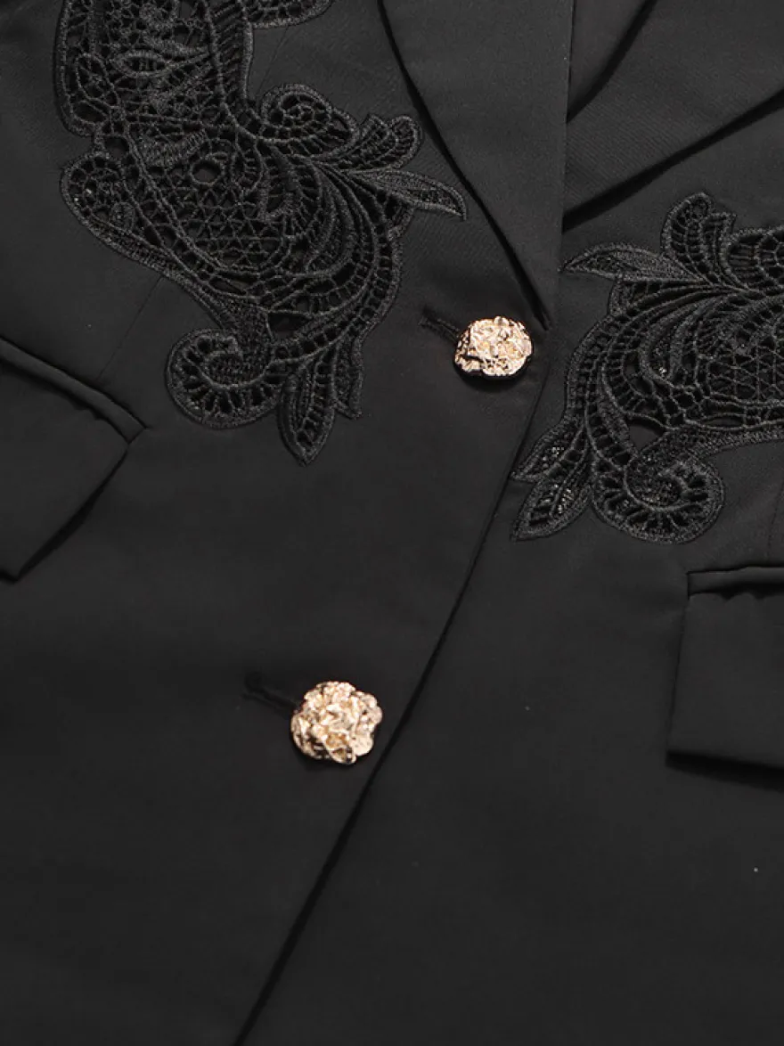 Blazer chic pour femme col rabattu manches longues découpées vêtement d'extérieur