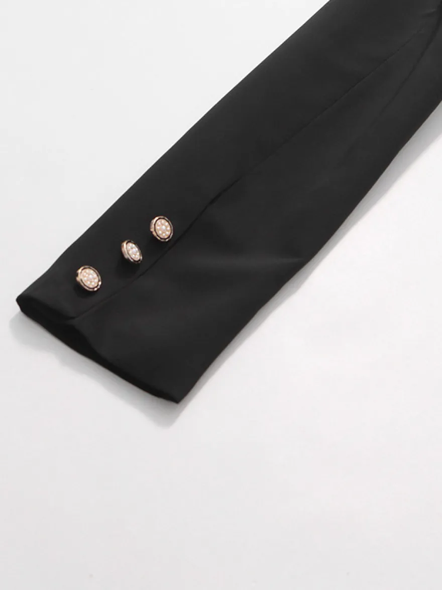 Blazer chic pour femme col rabattu manches longues découpées vêtement d'extérieur