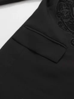 Blazer chic pour femme col rabattu manches longues découpées vêtement d'extérieur