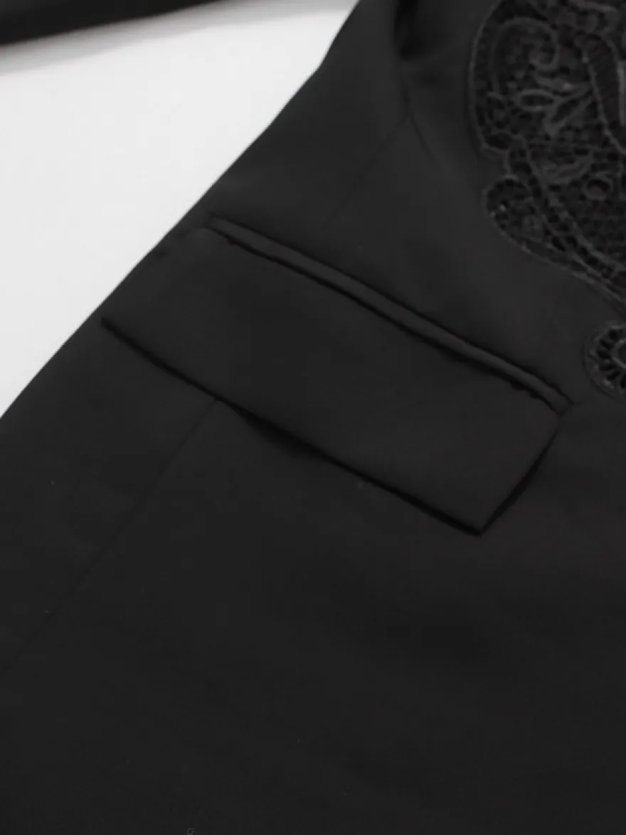 Blazer chic pour femme col rabattu manches longues découpées vêtement d'extérieur