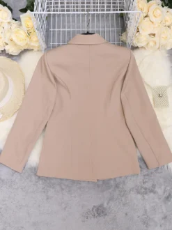 Blazer croisé pour femme col à revers couleur unie style décontracté idéal pour le bureau.
