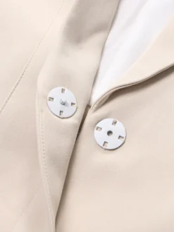 Blazer découpé pour femme - Veste longue beige élégante à un bouton coupe ajustée - Idéale pour le printemps 2026 du bureau au dîner