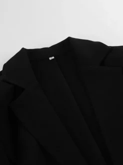 Blazer femme coupe sablier orné de dentelle - Veste de tailleur slim à manches évasées - Tenues chics streetwear et formelles 2026