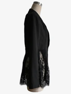Blazer femme patchwork en dentelle - Coupe slim sexy avec ourlet transparent - Vêtements d'extérieur pour les soirées printanières 2026