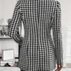 Blazer pied-de-poule pour femme coupe décontractée manches longues à revers et poches