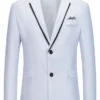 Blazers et vestes Hommes Casual Costumes Casual Blanc Grey Cool Cool Costuri costume pour hommes