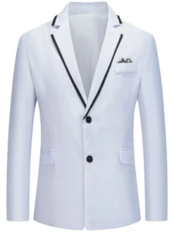 Blazers et vestes Hommes Casual Costumes Casual Blanc Grey Cool Cool Costuri costume pour hommes
