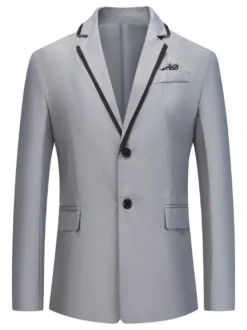 Blazers et vestes Hommes Casual Costumes Casual Blanc Grey Cool Cool Costuri costume pour hommes