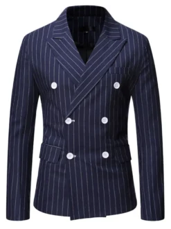 Blazers & Vestes Casual Casual Costumes Stripes Entreprise Casual Grey Black Cool Cool Costumes pour homme