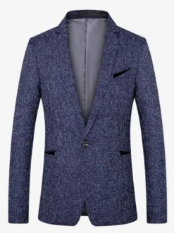 Blazers Vestes Costumes Décontractés Hommes Noir Hiver Coupe Cintré