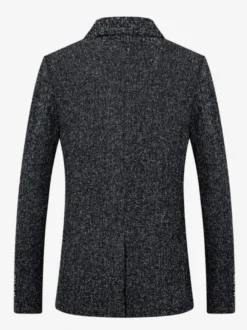 Blazers Vestes Costumes Décontractés Hommes Noir Hiver Coupe Cintré