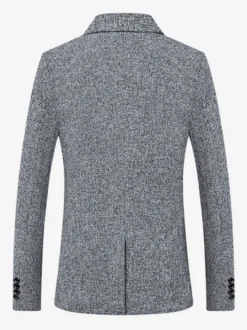 Blazers Vestes Costumes Décontractés Hommes Noir Hiver Coupe Cintré