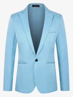 Blazers Vestes Costumes décontractés hommes Chic Kaki Gris Coupe Cintré