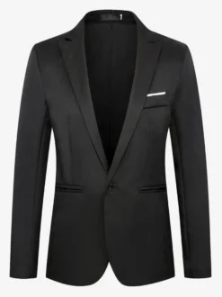 Blazers Vestes Costumes décontractés hommes Chic Kaki Gris Coupe Cintré
