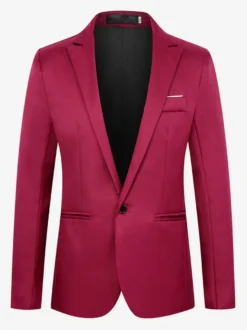Blazers Vestes Costumes décontractés hommes Chic Kaki Gris Coupe Cintré