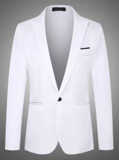 Blazers Vestes Costumes décontractés hommes Chic Kaki Gris Coupe Cintré