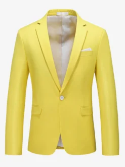 Blazers Vestes Costumes Décontractés Hommes Formel Kaki Jaune Cérémonie Mariage