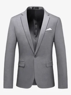 Blazers Vestes Costumes Décontractés Hommes Formel Kaki Jaune Cérémonie Mariage