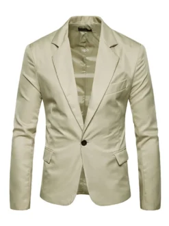 Blazers & Vestes Hommes Casual Costumes Casual Casual Kaki Jolie costumes décontractés