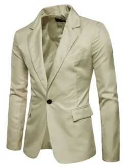 Blazers & Vestes Hommes Casual Costumes Casual Casual Kaki Jolie costumes décontractés