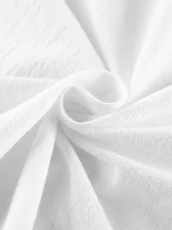 Blouse 100 % coton pour femme style bohème chic - Col à volants blanc manches lanternes col en V - Vacances à la plage 2026