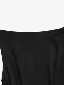 Blouse noire élégante sans manches épaules dénudées et dos nu pour femme