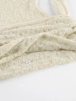 Blouse pour femme abricot plissée en dentelle froncée épaules dénudées élégante manches longues